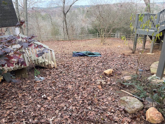 Moe Lawns of Milton, GA - Leaf Clean Up BEFORE