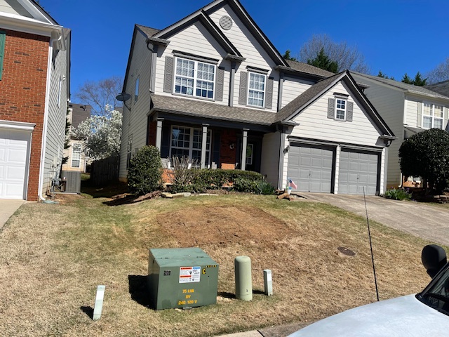Flattened tree stump & Installed New Bermuda Sod